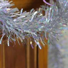 10' Holographic Silver Wave Tinsel Garland