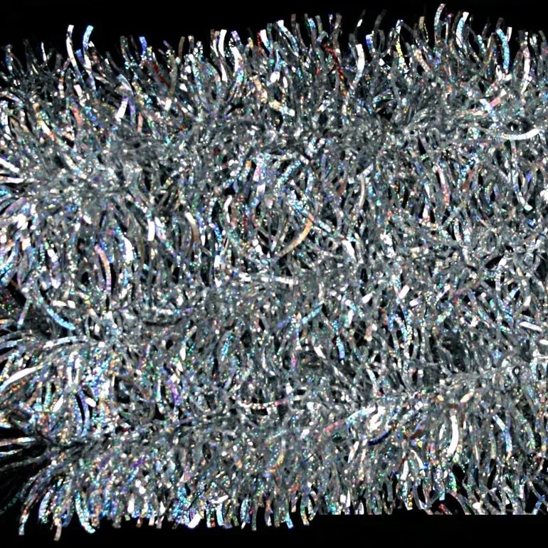 10' Holographic Silver Wave Tinsel Garland