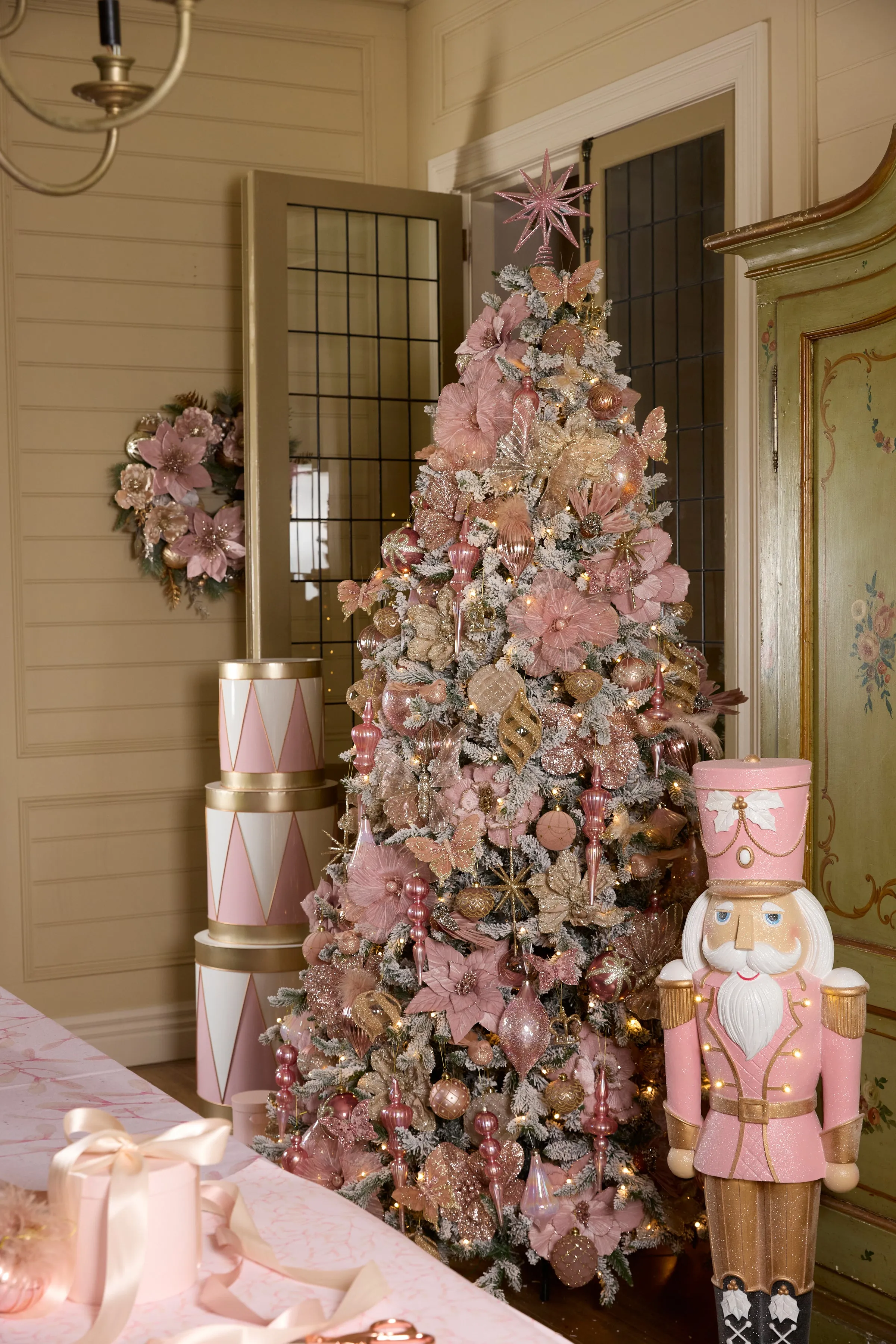 10 Point Mirrored Tree Topper Star Pink