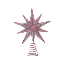 10 Point Mirrored Tree Topper Star Pink