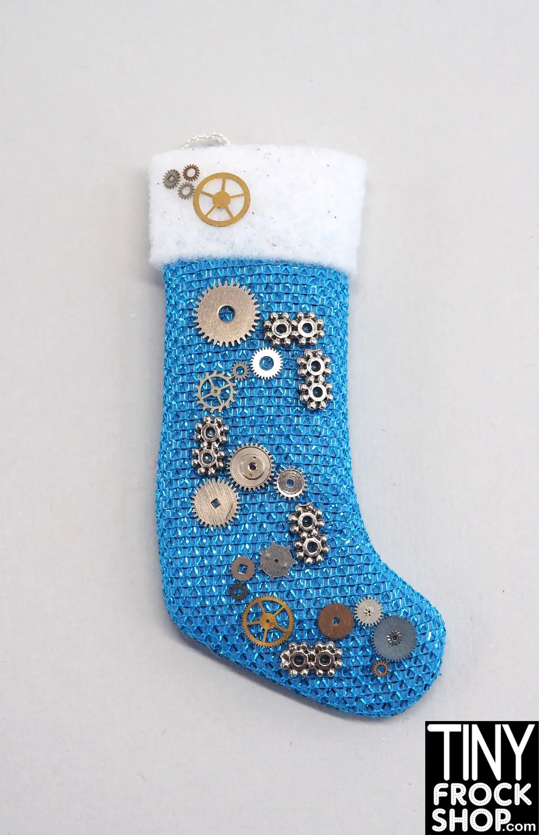 12" Fashion Doll Sparkly Blue Decorated Christmas Stockings By Ash Decker - 8 Styles