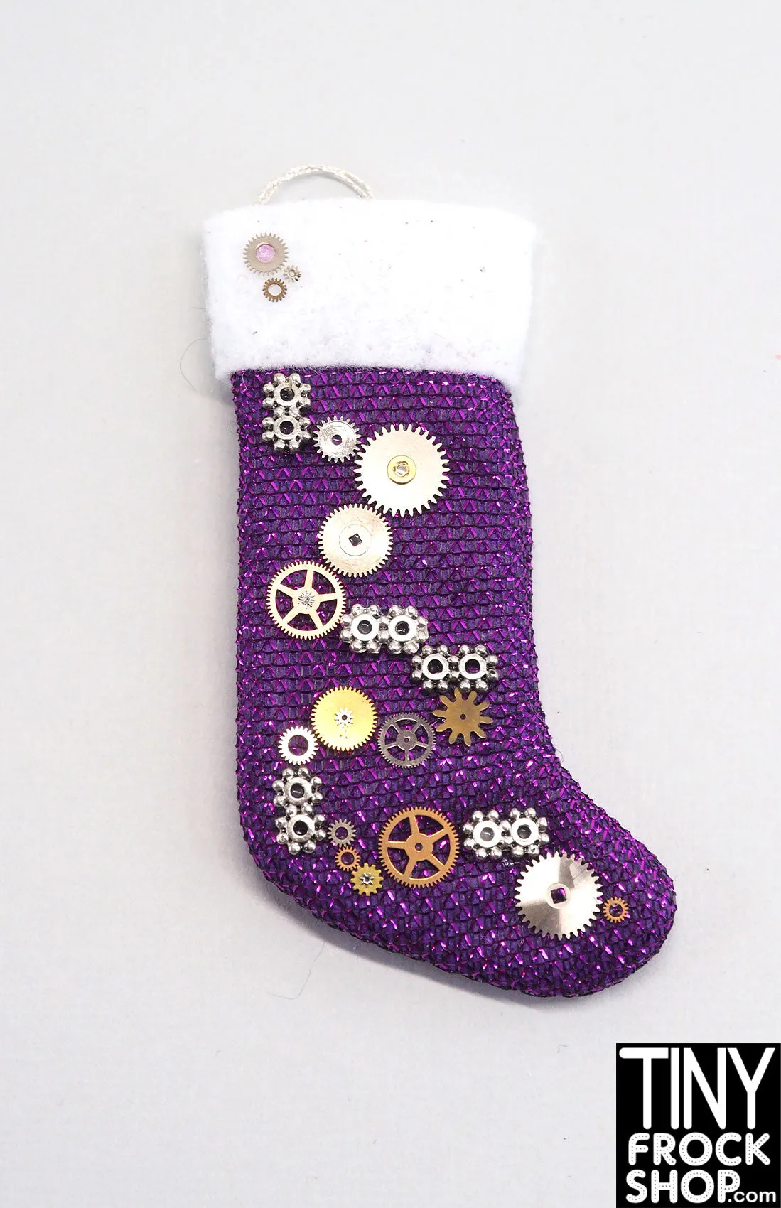 12" Fashion Doll Sparkly Purple Decorated Christmas Stockings By Ash Decker - 6 Styles