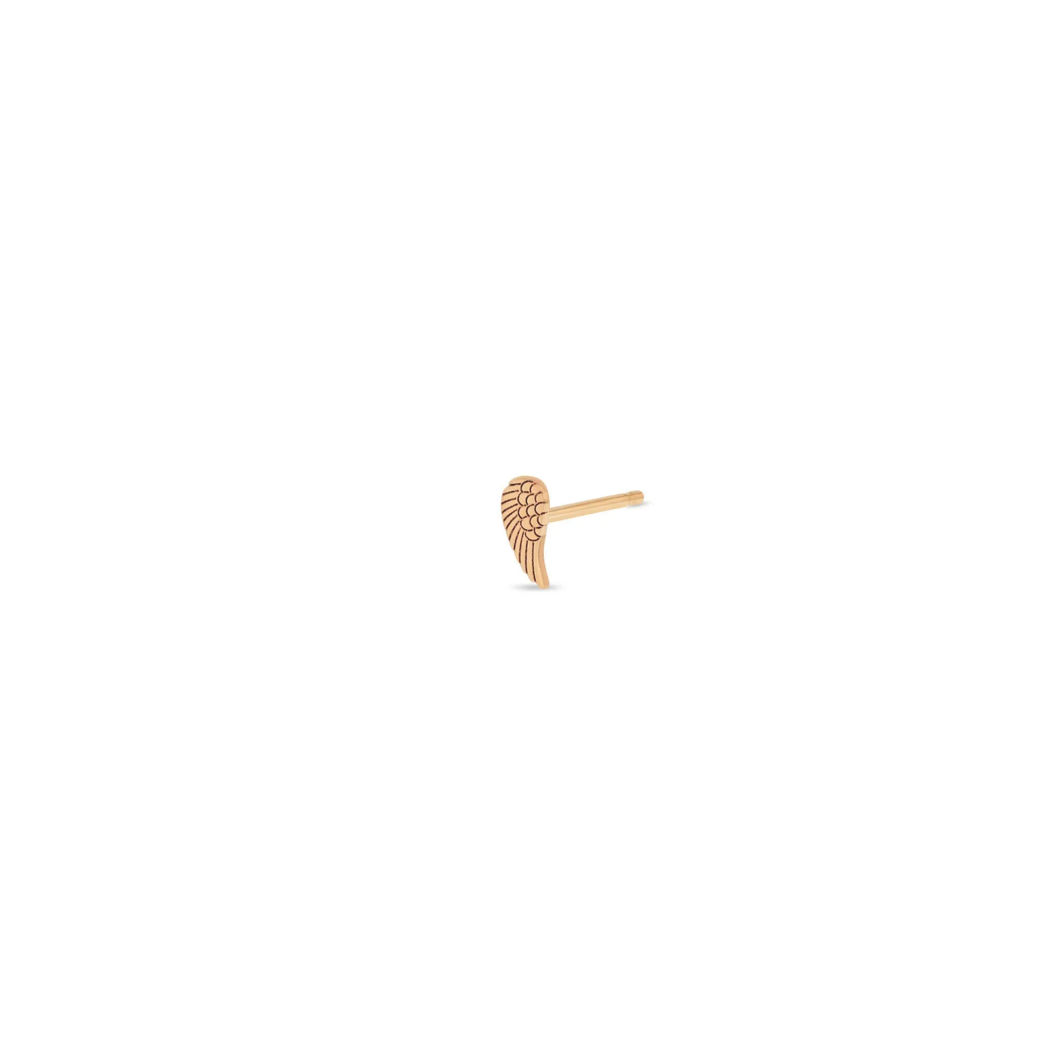 14k Itty Bitty Angel Wing Stud