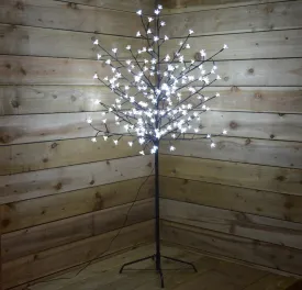 150cm (5ft) Outdoor Cherry Blossom Bonsai Tree in Cool White with 200 LEDs