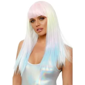 24" Straight Bang Pastel Ombre Wig