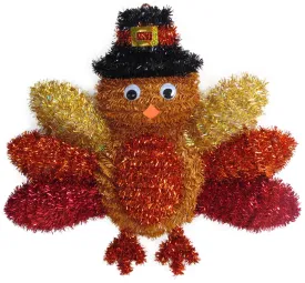 2D Harvest Turkey Tinsel Decoration