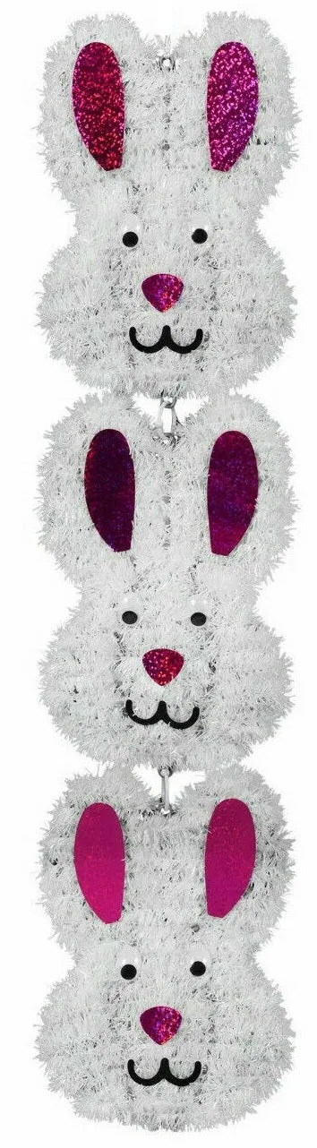 2D Tinsel Easter Bunny Dangler Hanging Decoration