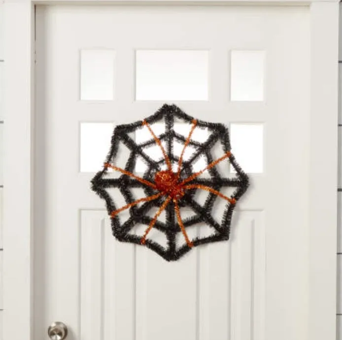 2D Tinsel Halloween Web Wreaths