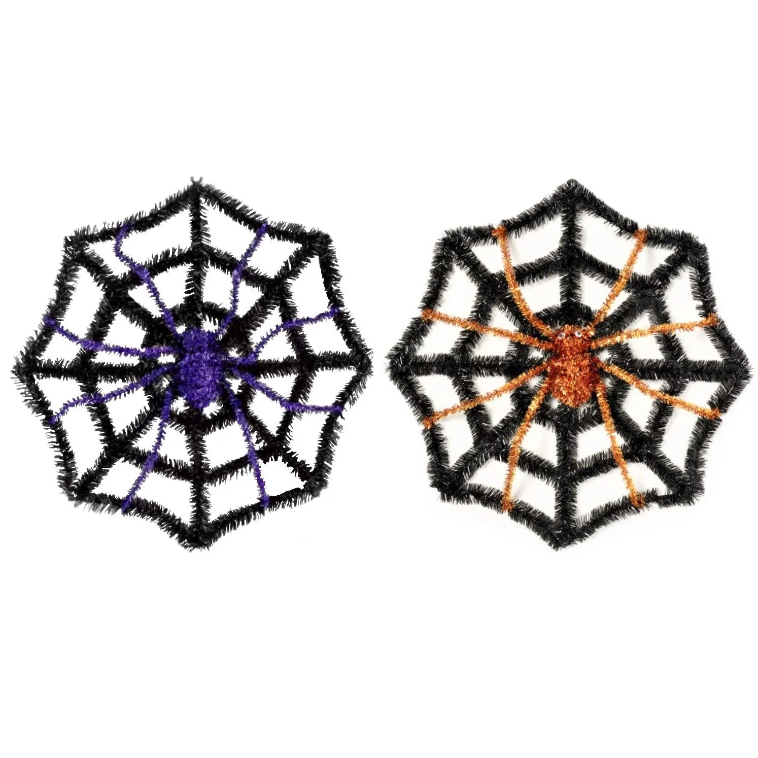 2D Tinsel Halloween Web Wreaths