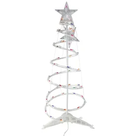 3ft Lighted Spiral Cone Tree Outdoor Christmas Decoration, Multi Lights