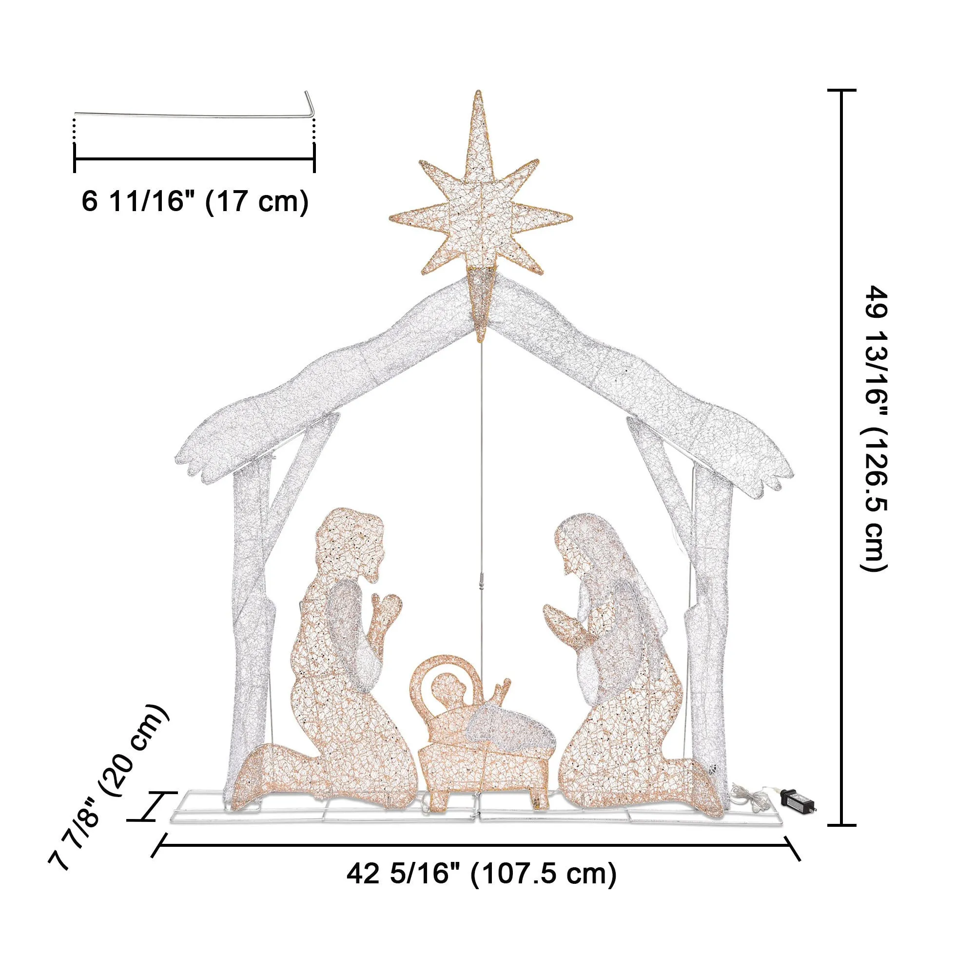 4 ft LED Lighted Nativity Scene with 8 Modes