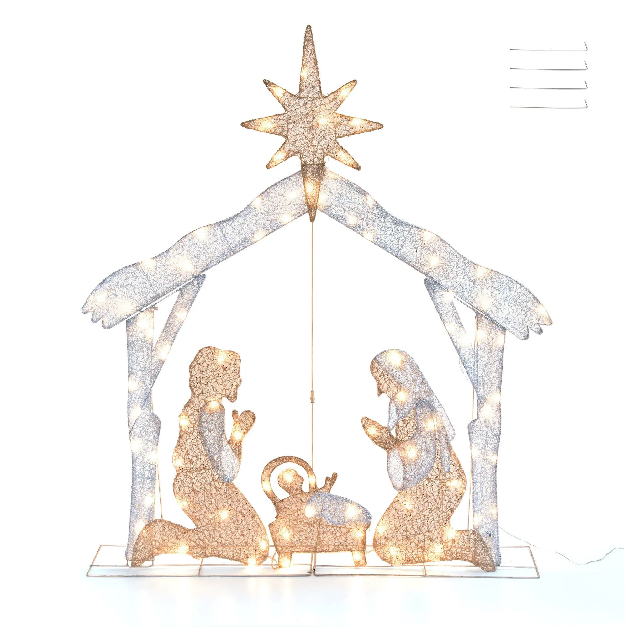 4 ft LED Lighted Nativity Scene with 8 Modes