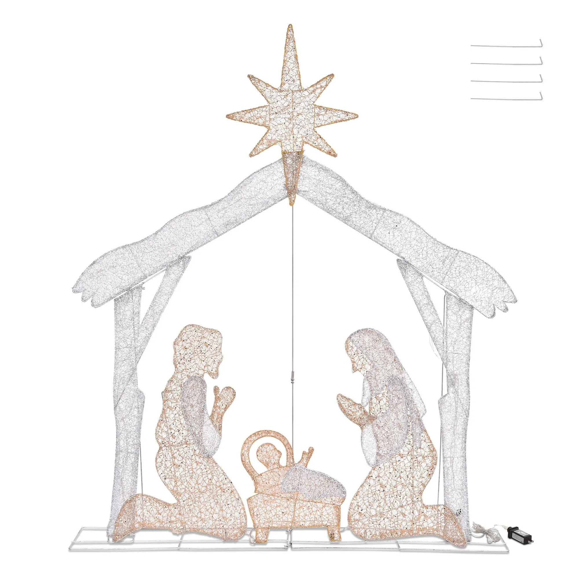 4 ft LED Lighted Nativity Scene with 8 Modes