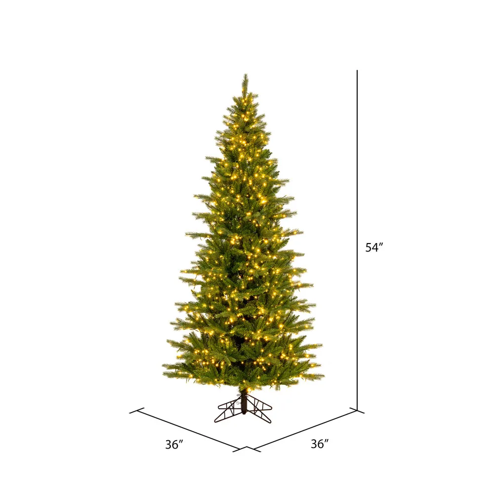 4.5' x 30" Brighton Pine Artificial Christmas Tree 3mm LED Color Changing Lights