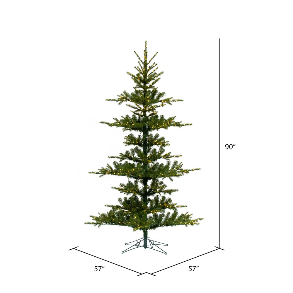 7.5' x 57" Yukon Display Artificial Christmas Tree with Low Voltage 750 LED