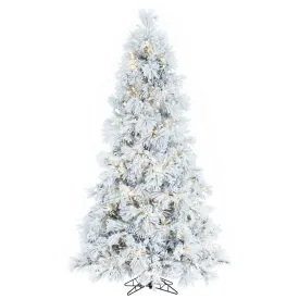 9' x 59" Flocked Atka Slim Tree Warm White Wide Angle 3mm Low Voltage LED