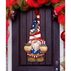 Americana Gnome Holiday Door Decor by G. DeBrekht - American Christmas Decor - 8611015H