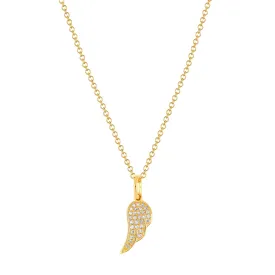 Angel Wing Diamond Necklace - Yellow Gold