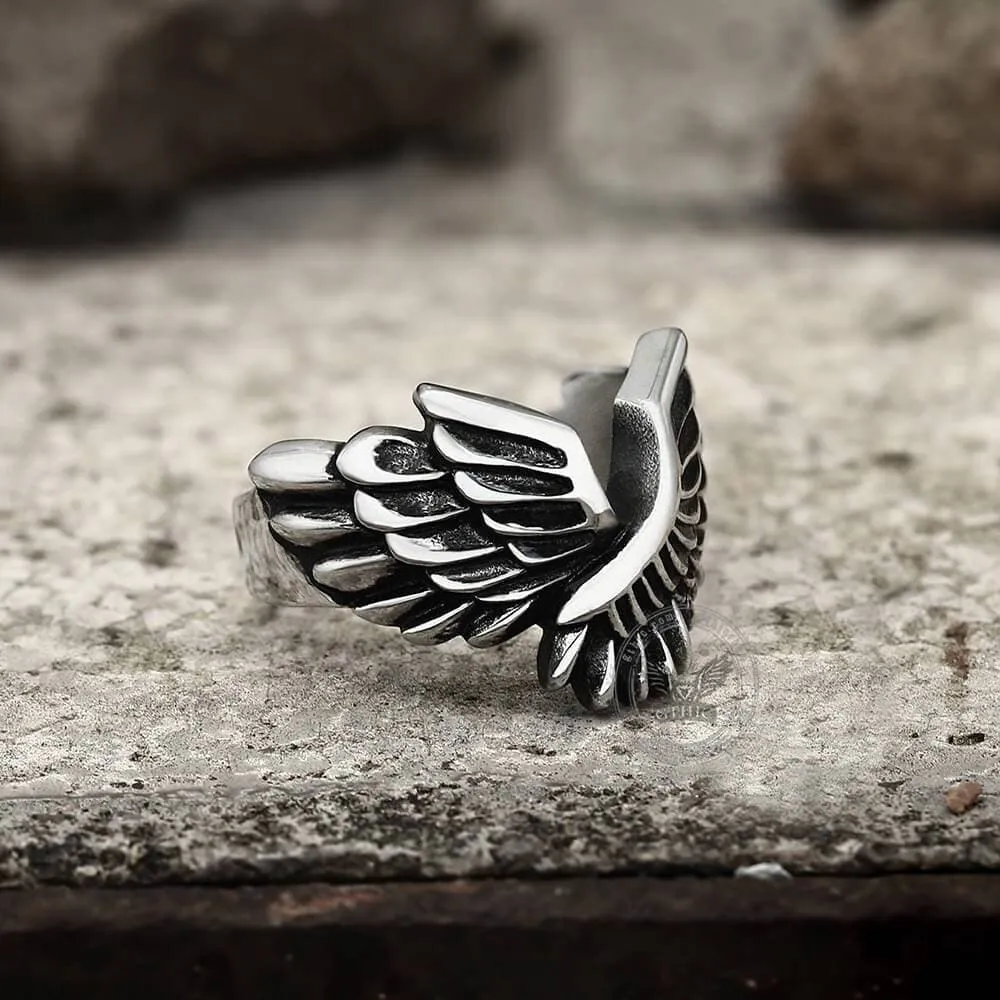 Angel Wing Stainless Steel Beast Ring