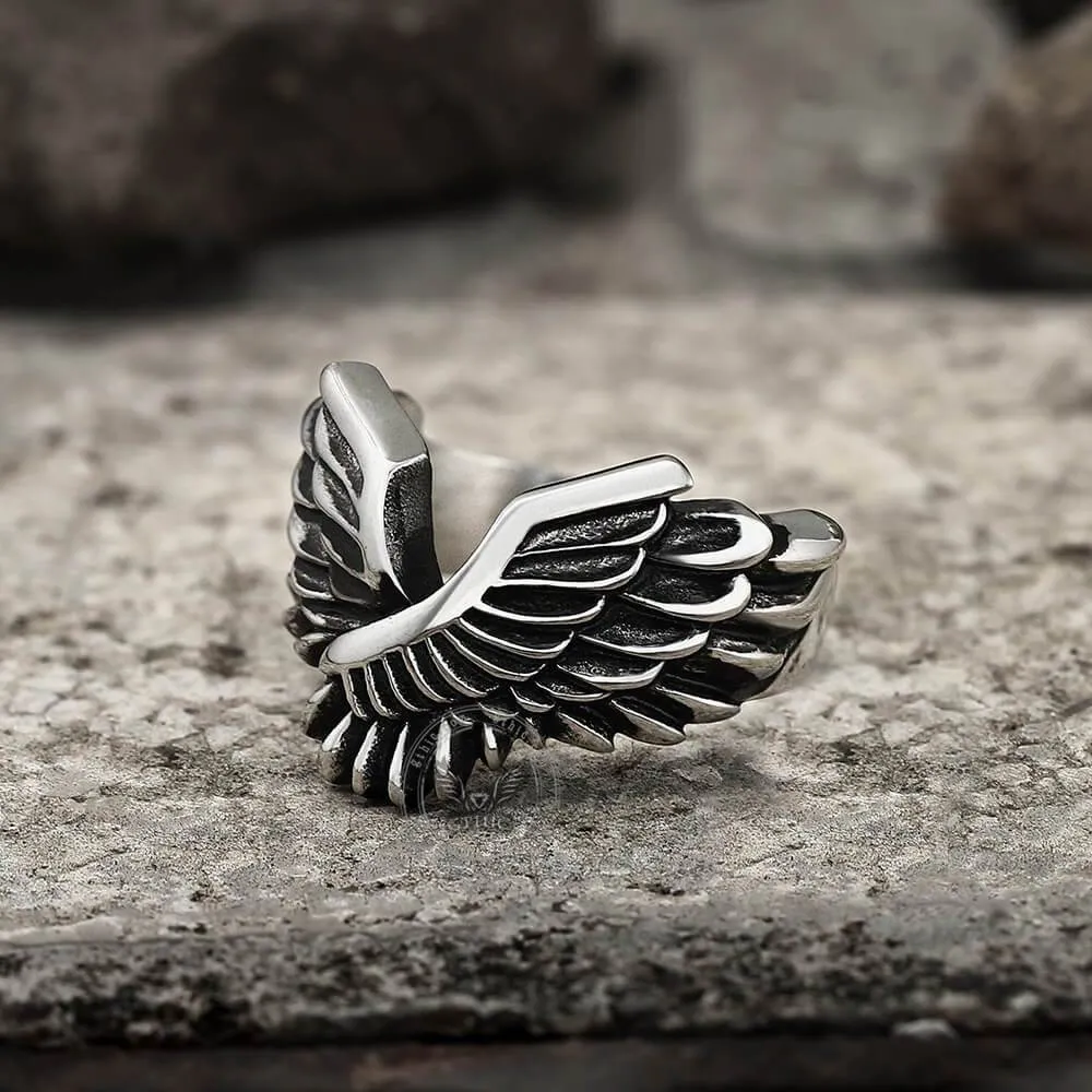 Angel Wing Stainless Steel Beast Ring