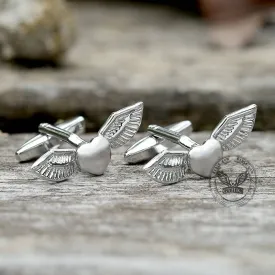 Angel Wings Brass Bullet Back Cufflinks