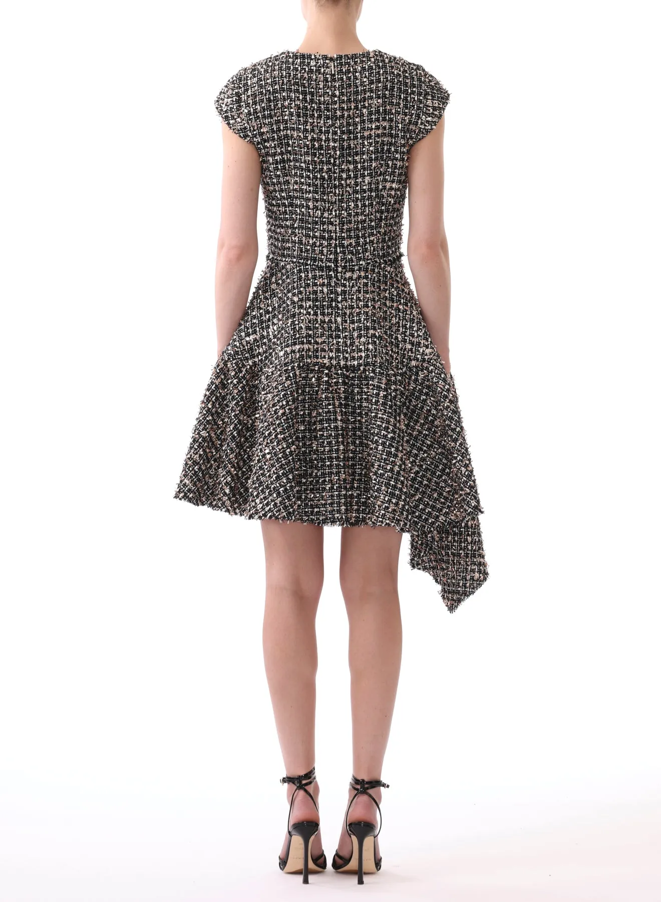 CAP SLEEVE COTTON TINSEL TWEED DRESS