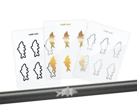 Carp Silhouette Rod Decals - Peel & Stick