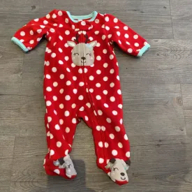 Carter's fleece reindeer sleeper 3m