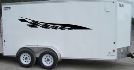 Checkered Racing Stripe Trailer Decal - Vinyl Decal - Car Decal -Trailer Sticker - CF027