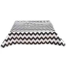 Chevron Black Oilcloth Tablecloth