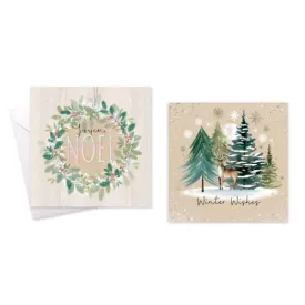 Christmas Cards - Assorted 10 Pack Festive Greetings Holiday Stationery Assorted Designs