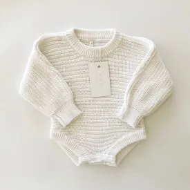 Chunky Knit Onesie - Dove - FINAL SALE