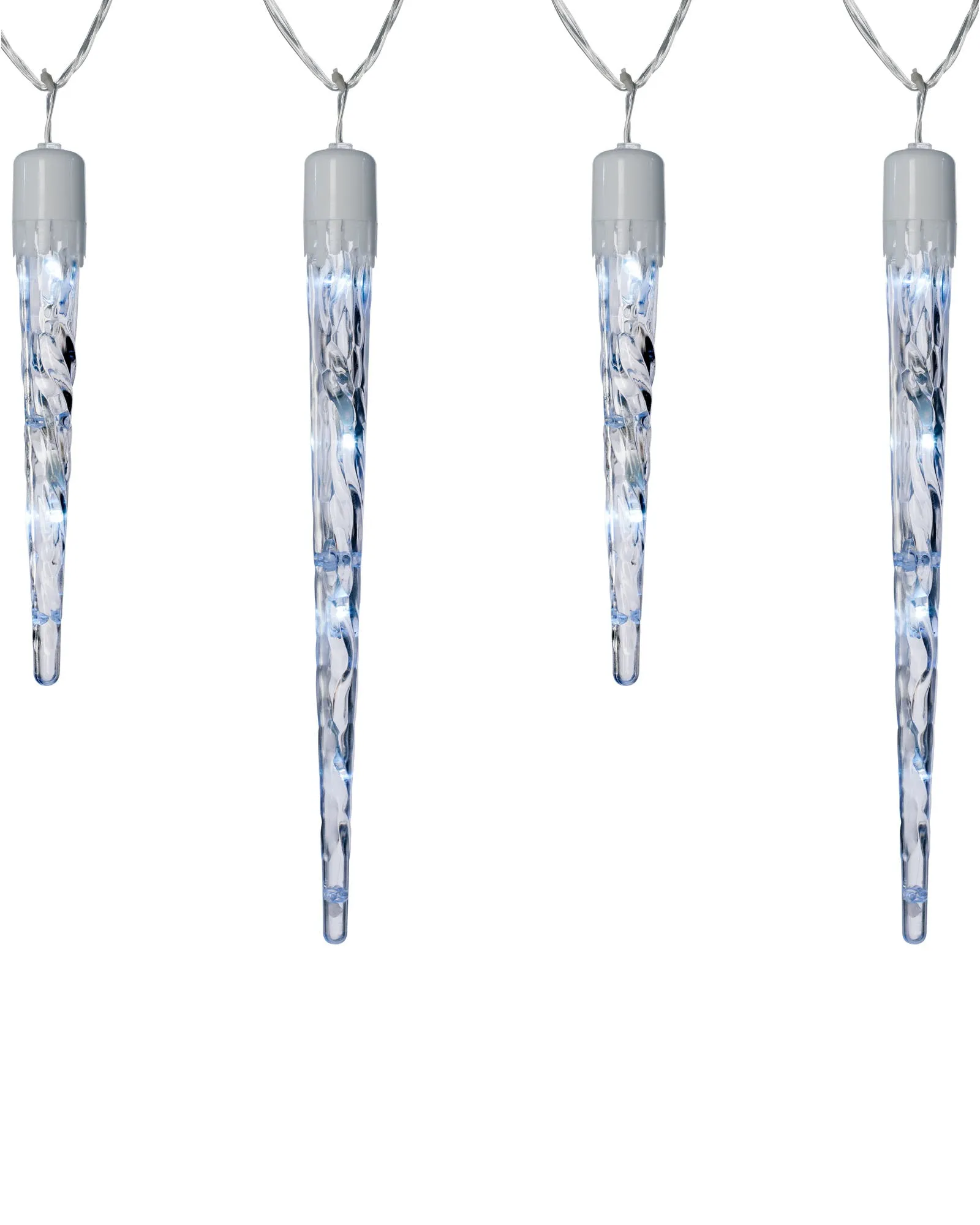 Connectable Icicle 8 LED Christmas Lights, Bright White