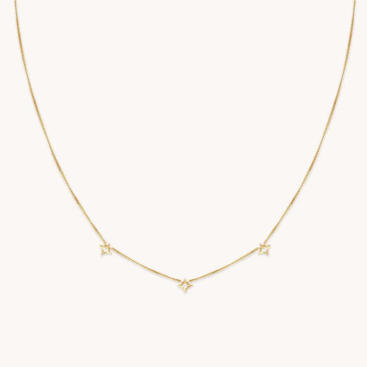 Cosmic Star Charm Necklace in Gold