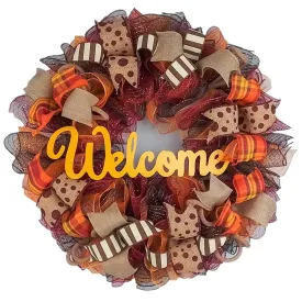 Dark Yellow Fall Wreath, Thanksgiving Front Door Wreaths : F2