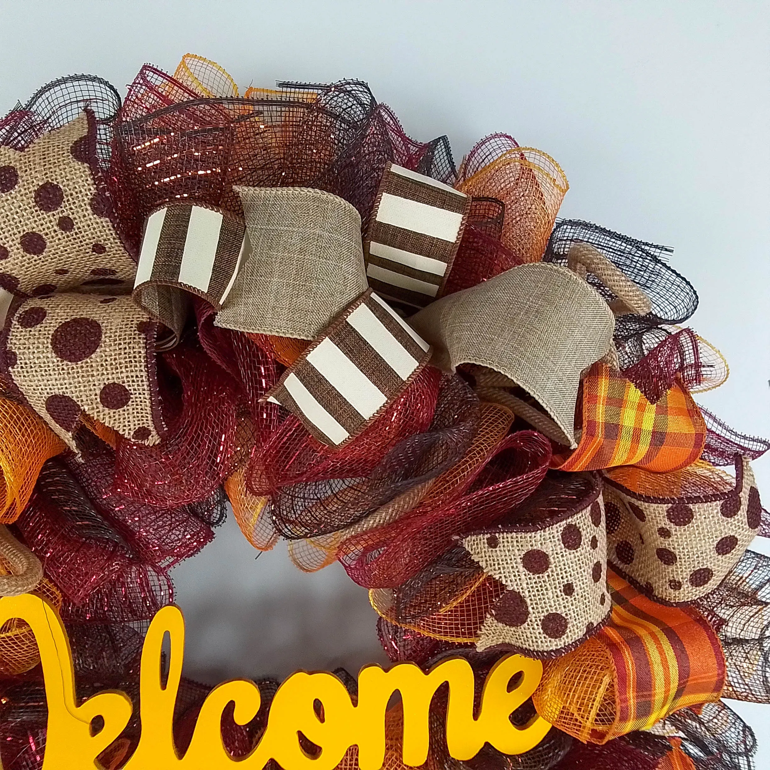 Dark Yellow Fall Wreath, Thanksgiving Front Door Wreaths : F2