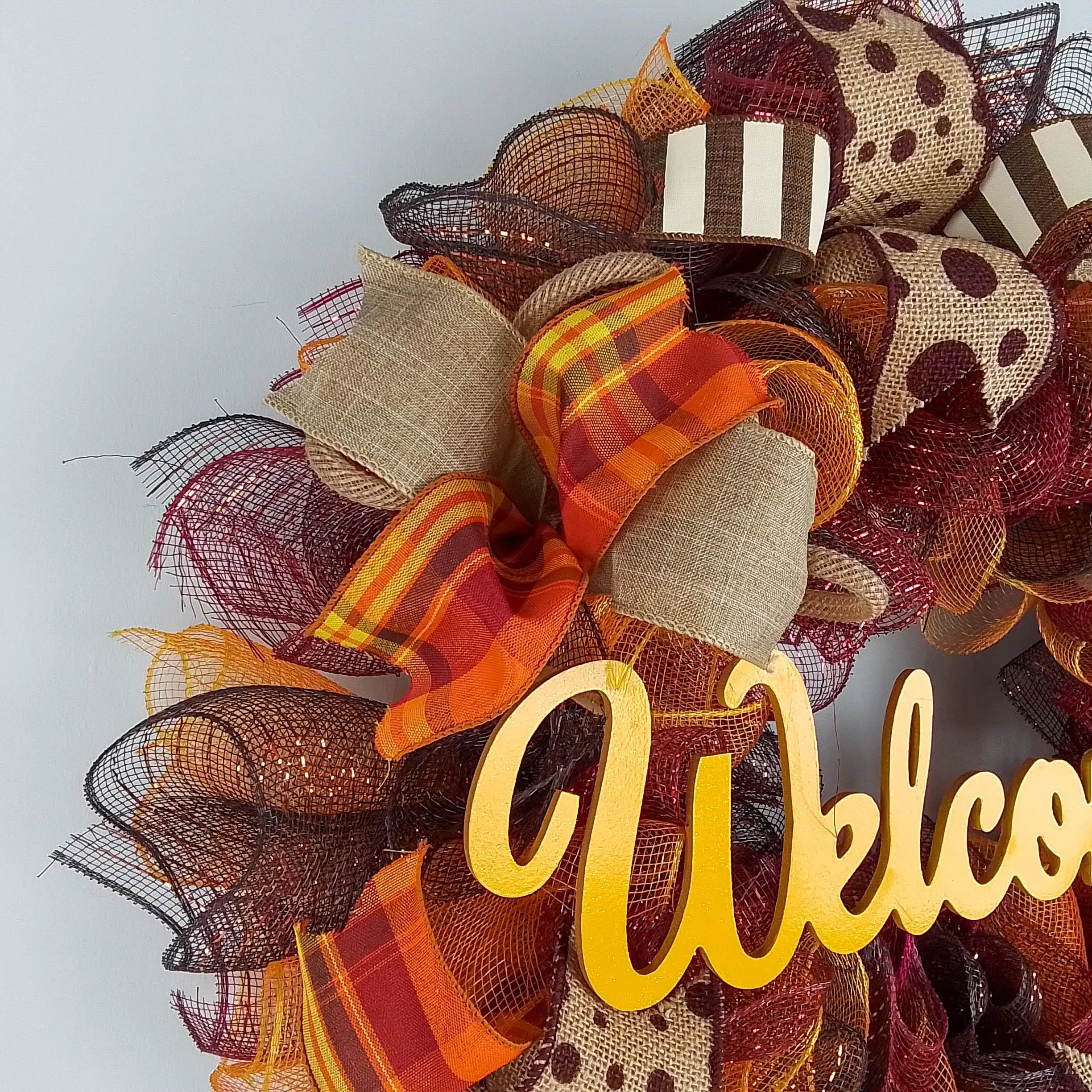 Dark Yellow Fall Wreath, Thanksgiving Front Door Wreaths : F2