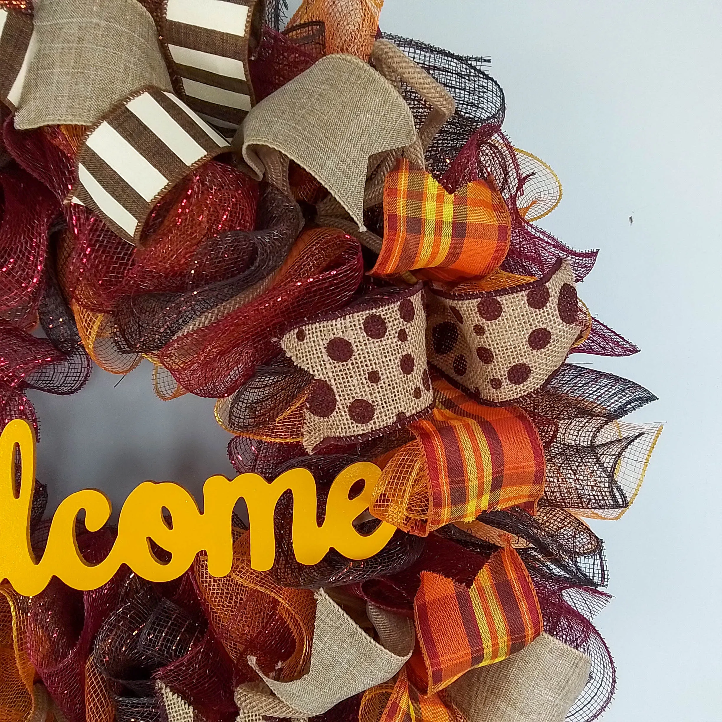 Dark Yellow Fall Wreath, Thanksgiving Front Door Wreaths : F2