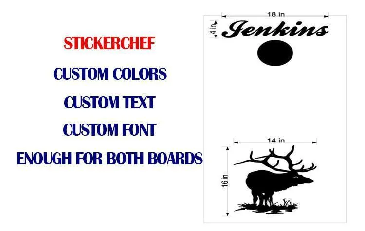 Deer Buck Doe Elk Hunting Cornhole Board Vinyl Decal Sticker B04