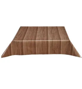 Faux Bois Plank Mahogany Oilcloth Tablecloth