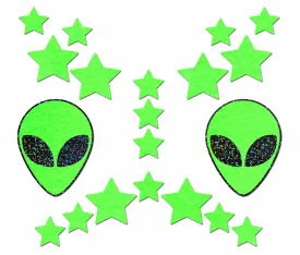 Glow-In-The-Dark Alien Pasties with Mini Glow Stars by Pastease®