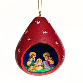 Gourd Ornament - Nativity Scene