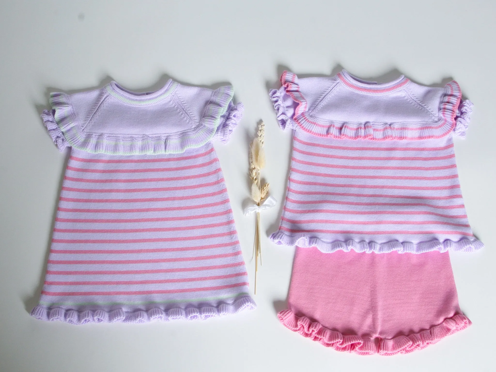 Granlei lilac & pink stripe knitted dress