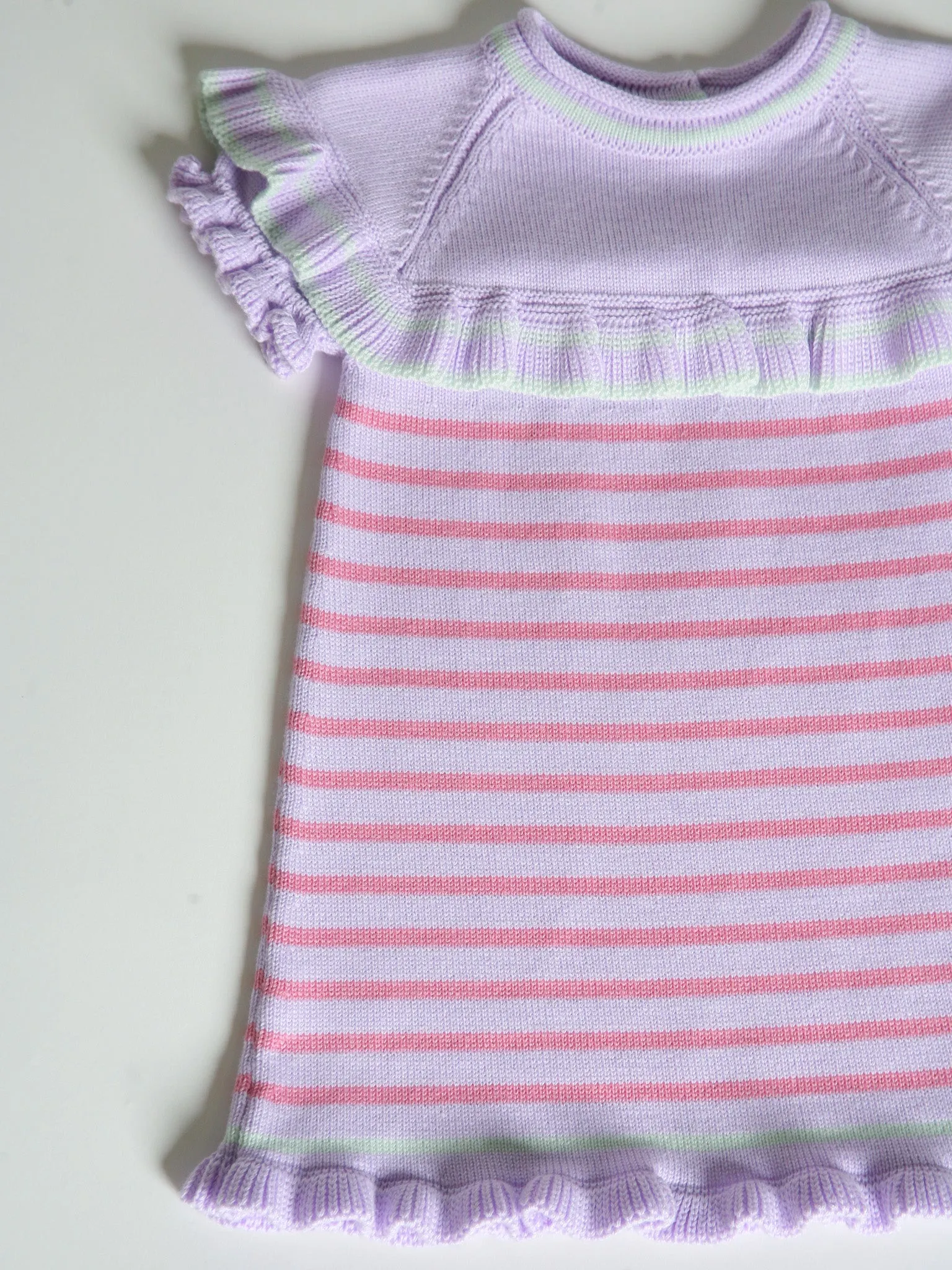 Granlei lilac & pink stripe knitted dress