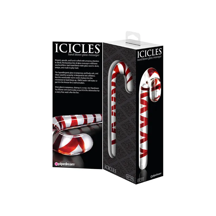 Icicles No. 59 Candy Cane Glass Dildo