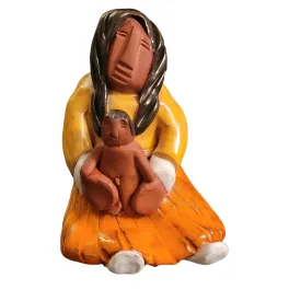 Keena Mohawk Native American Sculpture Indigenous Art Haudenosaunee Woman Child