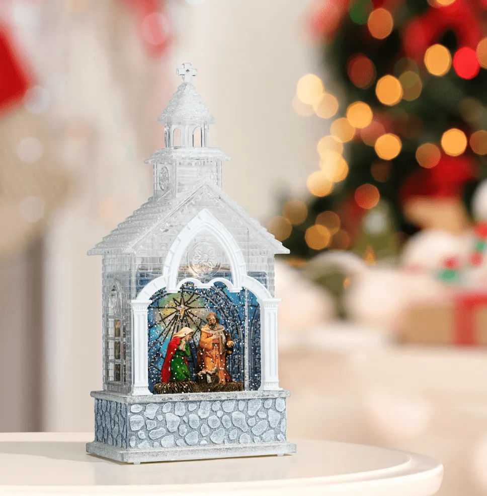 LED Swirl Musical Church Nativity USB