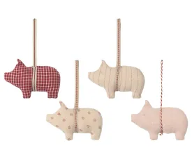 Maileg Fabric Pigs Ornament Set of Three