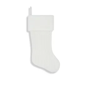 Neutral White Corduroy Christmas Stocking