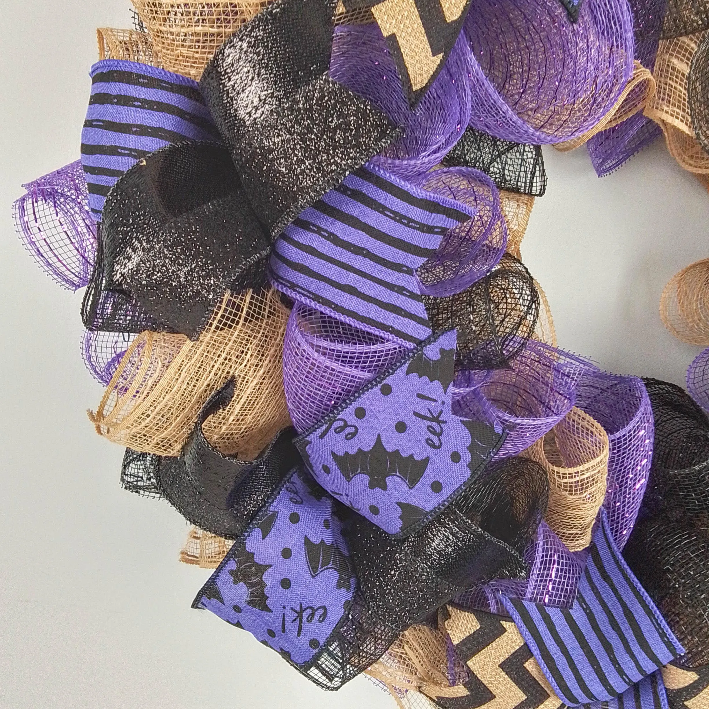 Purple Halloween Wreaths , Custom Centerpiece